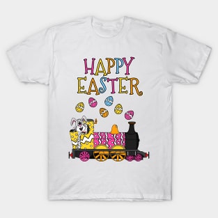 Easter Bunny Driving Steam Train T-Shirt